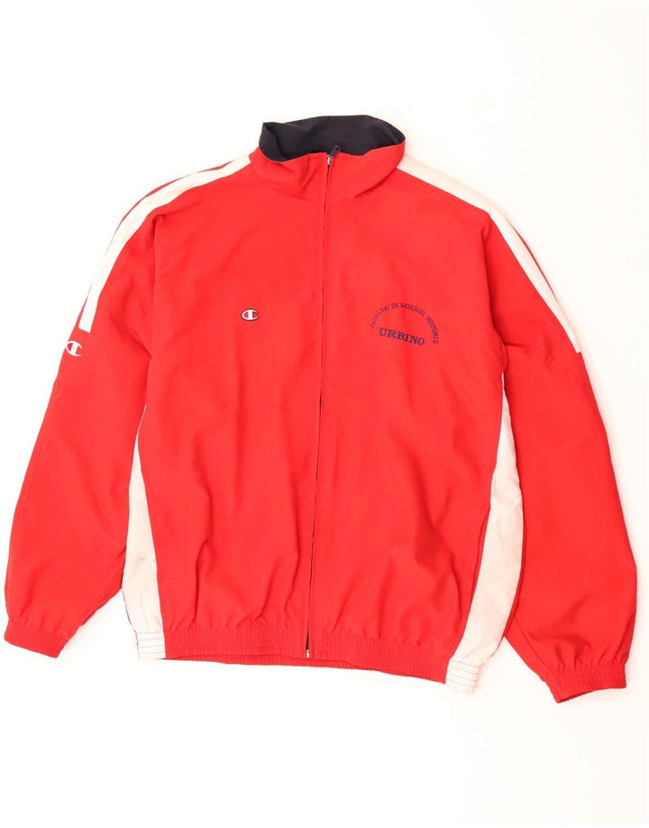 Champion Mens Treino Top Jacket XL Vermelho Colorblock Poliéster