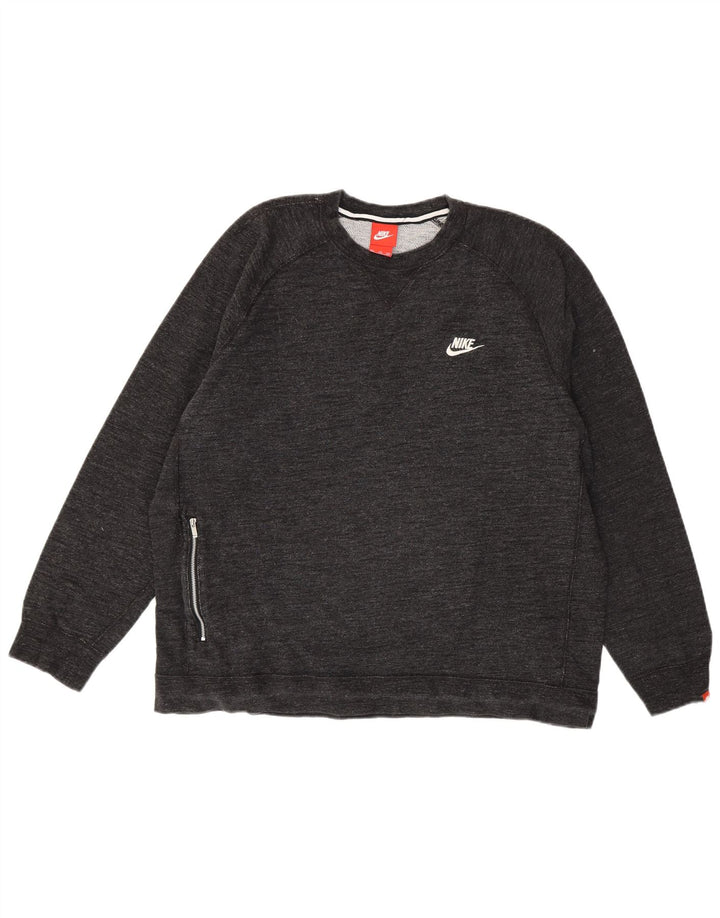 Moletom masculino Nike Jumper 2XL cinza manchado de algodão
