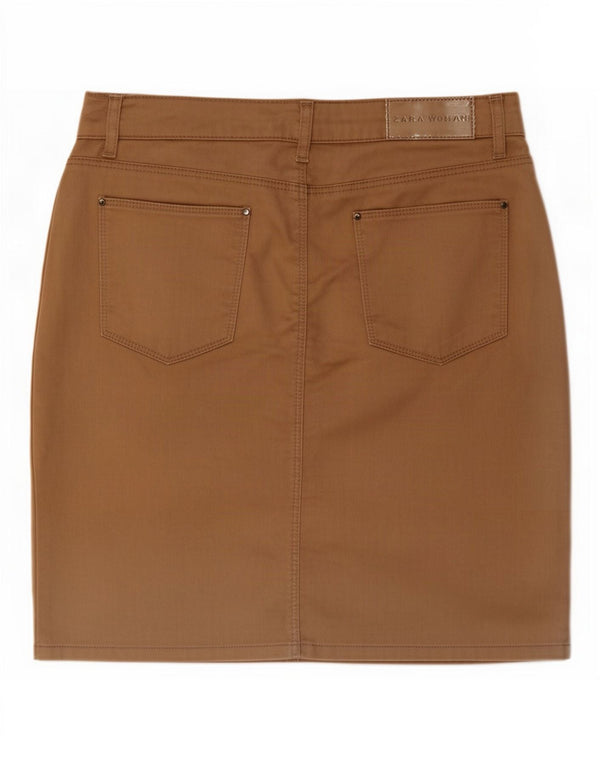 Mini saia feminina Zara EU 42 grande W32 bege