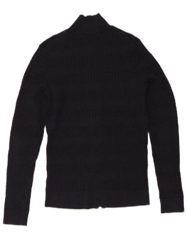 Suéter cardigã feminino com zíper completo Tommy Hilfiger Reino Unido 10 pequeno azul marinho