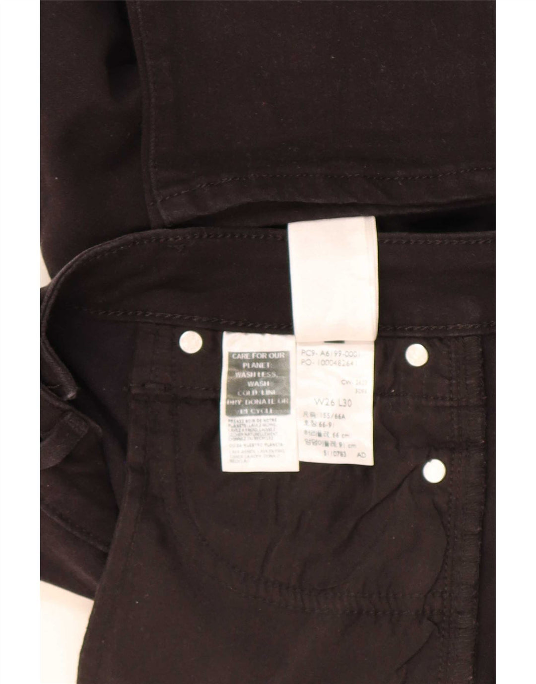 Calça jeans feminina Levi's 712 Slim W26 L30 algodão preto