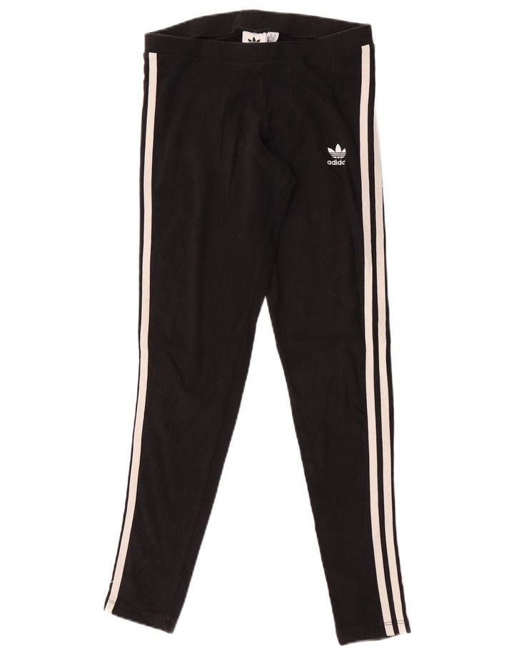 Leggings Adidas Femininas UK 10 Pequenas Algodão Preto