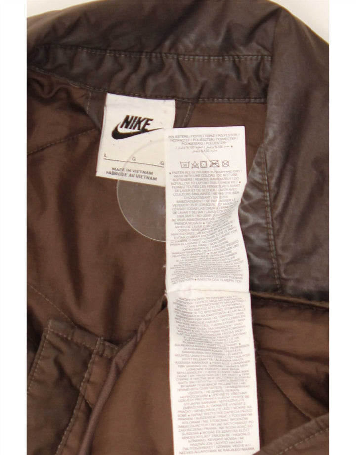 Jaqueta Nike Feminina Oversized Acolchoada UK 16 Grande Marrom Poliéster