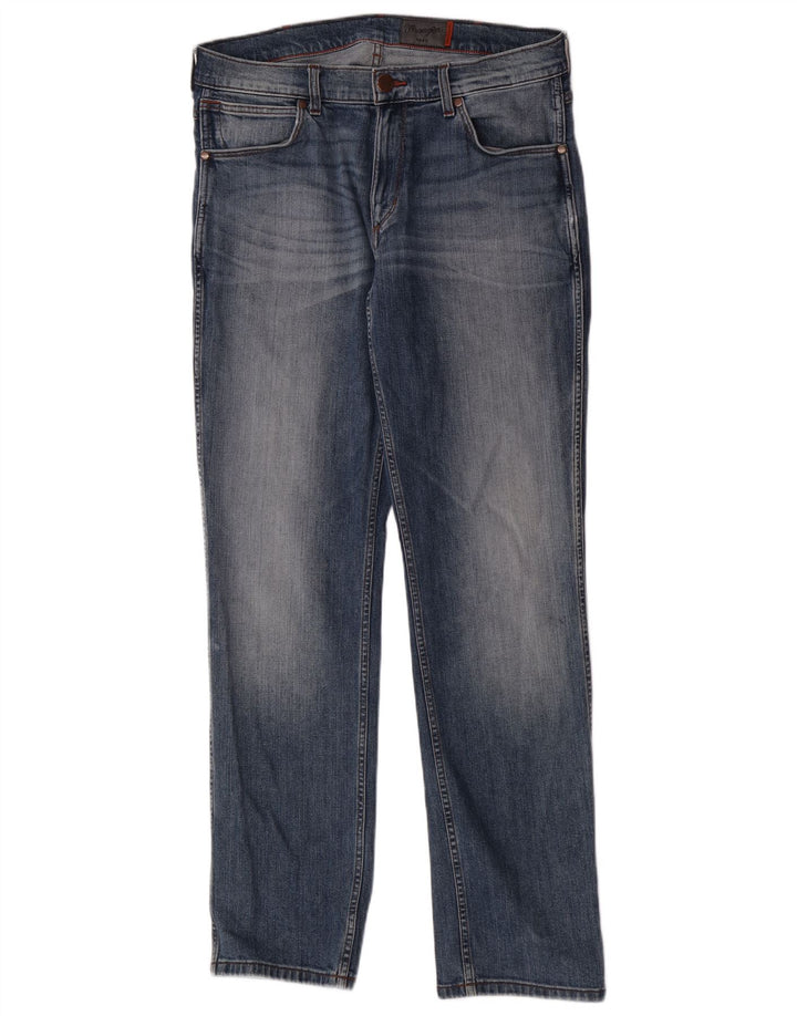 Wrangler Mens Jeans Reta W34 L33 Azul