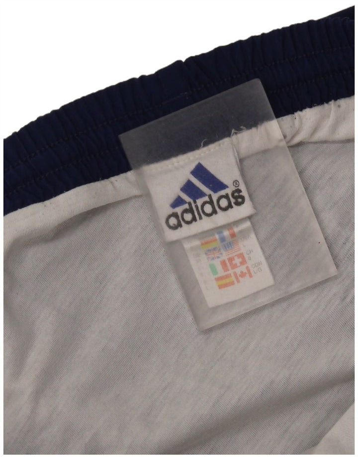 Shorts esportivos masculinos Adidas grande poliéster colorblock azul marinho