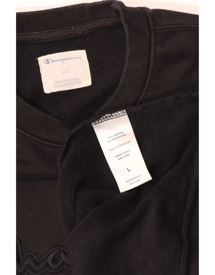Champion moletom gráfico masculino jumper grande algodão preto