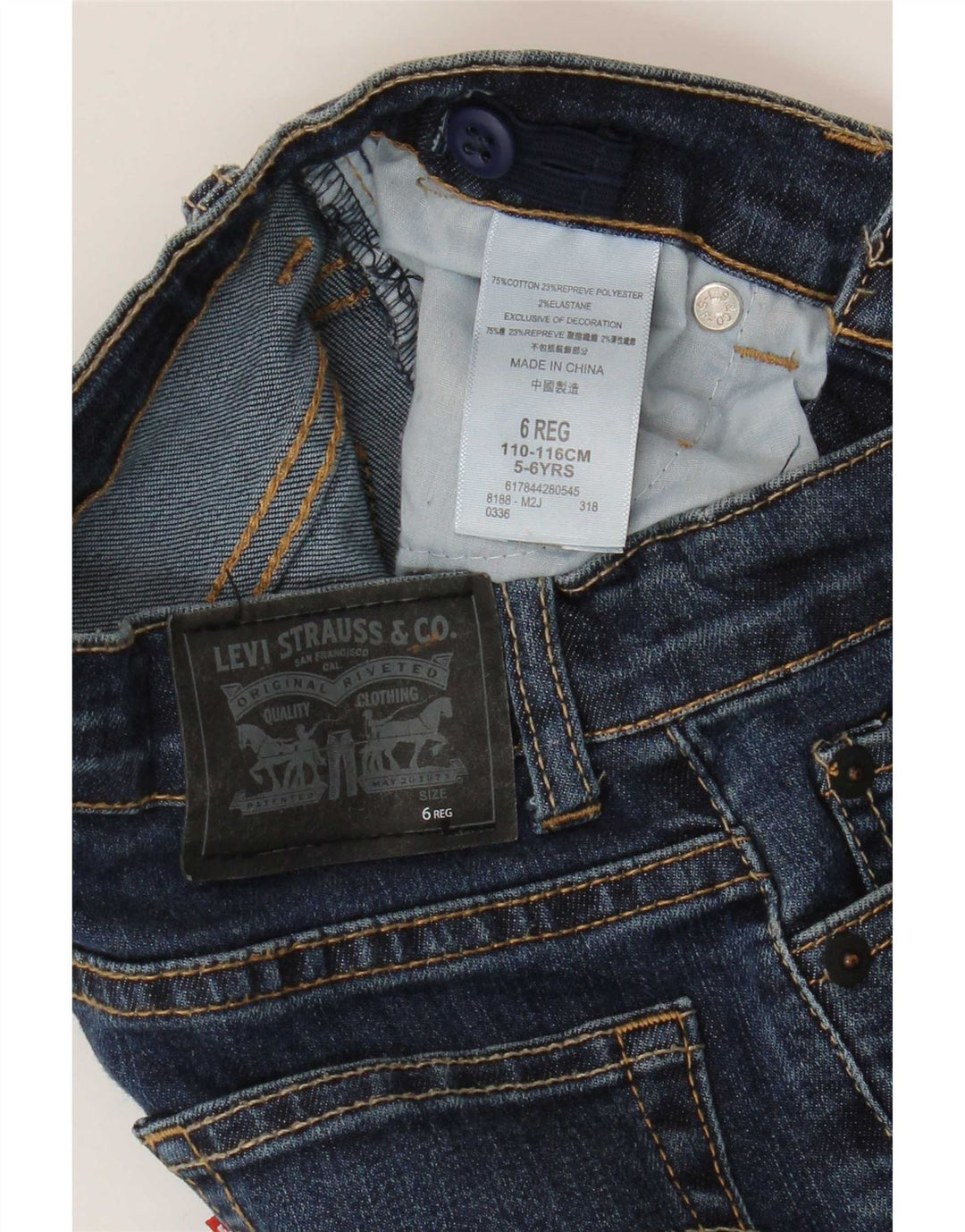 Jeans Levi's Boys 511 Slim 5-6 Anos W22 L20 Azul Algodão