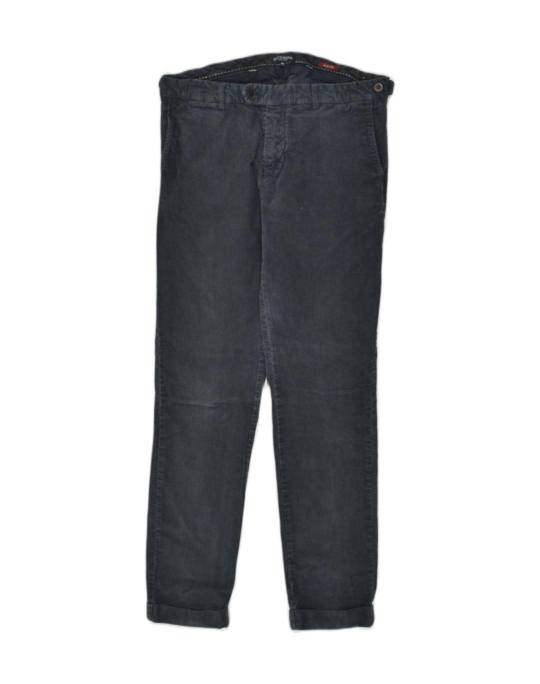 Calça masculina de veludo cotelê GUTTERIDGE IT 48 médio W32 L30 azul marinho