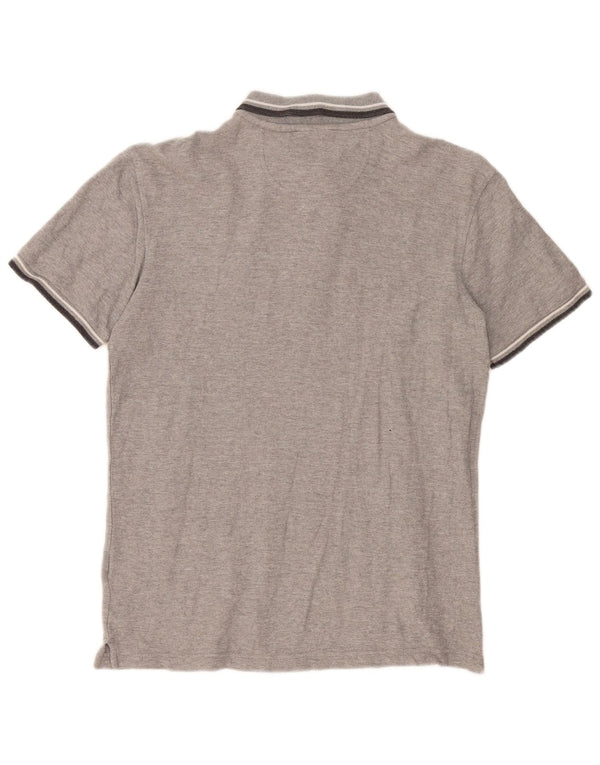 Camisa Polo Masculina Fila Pequena Listrada Cinza