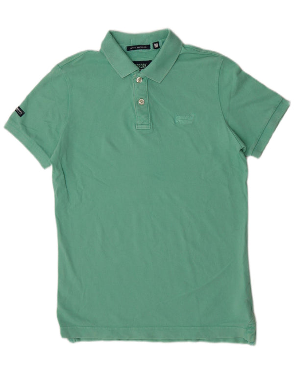 Camisa polo masculina Superdry médio verde algodão clássico
