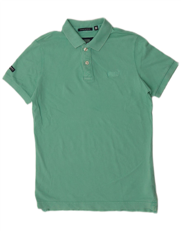 Camisa polo masculina Superdry médio verde algodão clássico