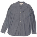 Camisa masculina Penguin grande algodão manchado azul marinho