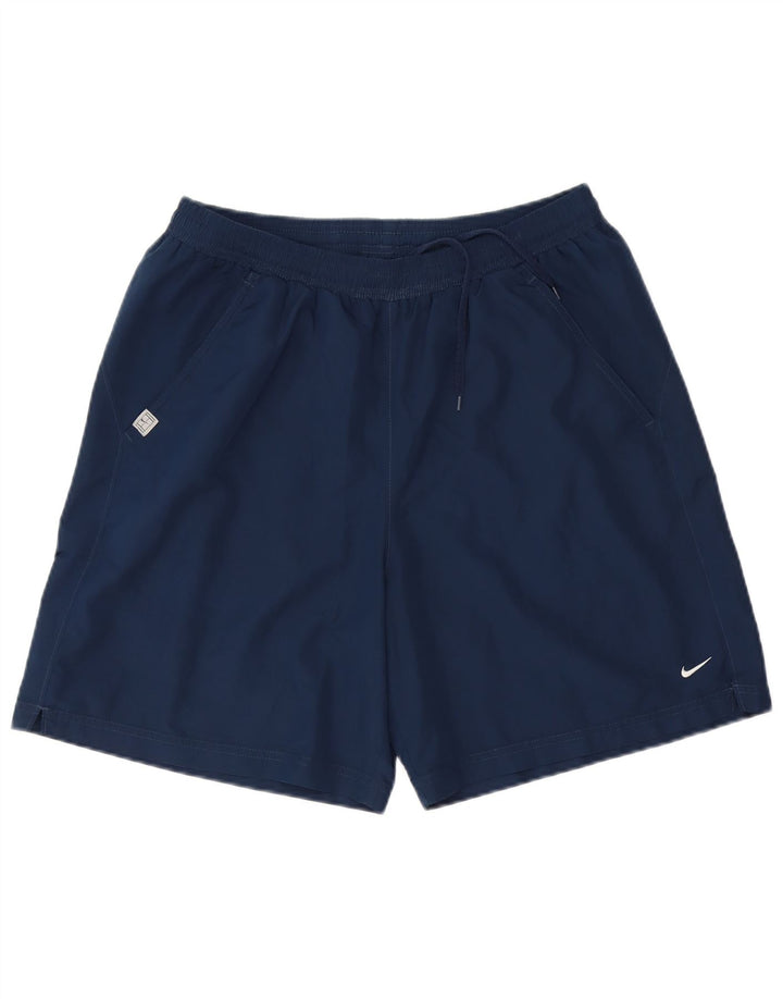 Shorts esportivos masculinos Nike Dri Fit médio azul marinho poliéster