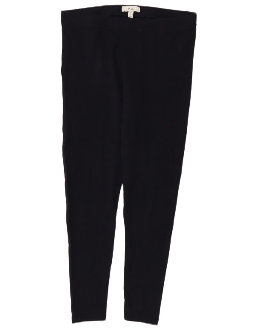 Leggings femininas Marks & Spencer Reino Unido 14 grande algodão azul marinho