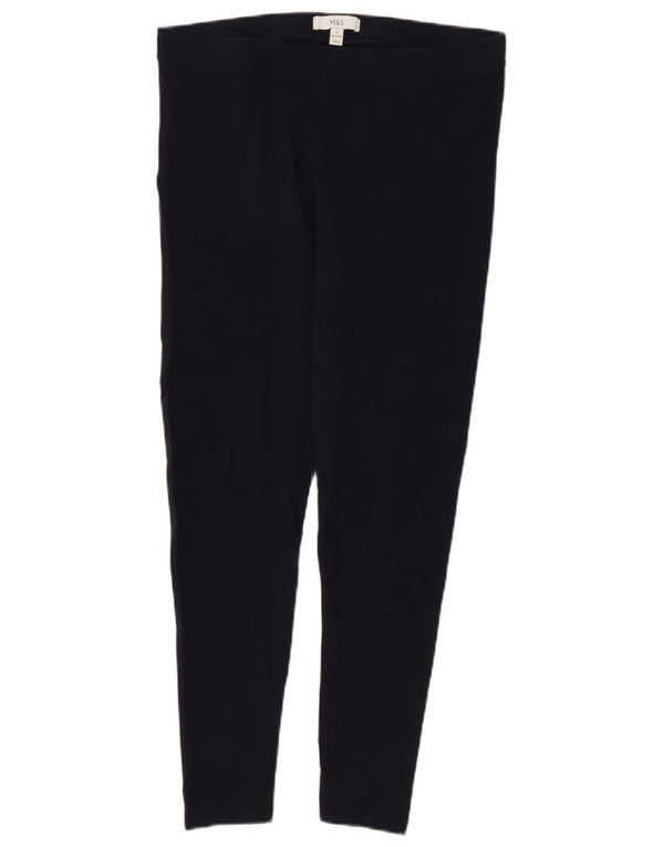 Leggings femininas Marks & Spencer Reino Unido 14 grande algodão azul marinho
