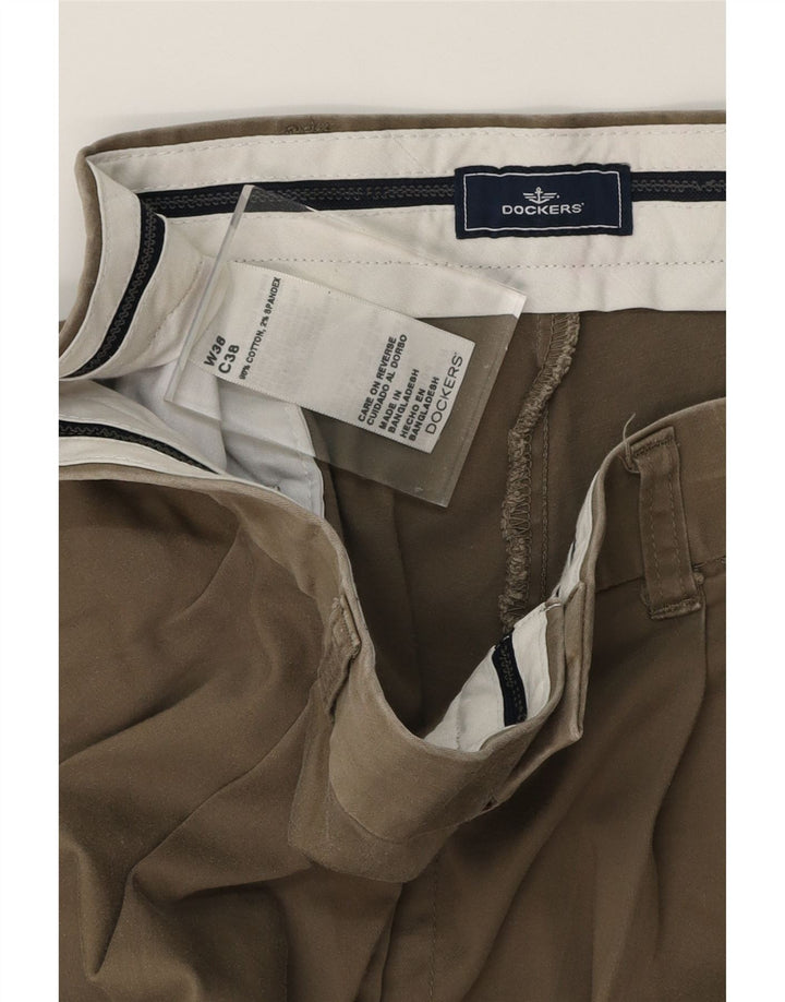 DOCKERS Mens Pegged Chino Shorts W38 XL Khaki Cotton Vintage Dockers and Second-Hand Dockers from Messina Hembry 