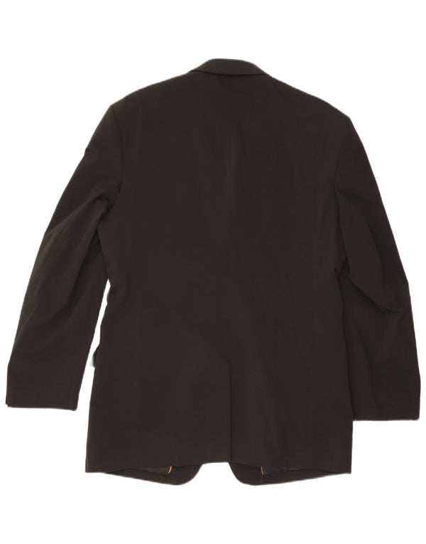 Zara Mens 3 Button Blazer Jacket EU 52 Large Black Polyester