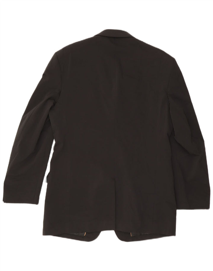 Jaqueta blazer masculina Zara com 3 botões EU 52 grande poliéster preto