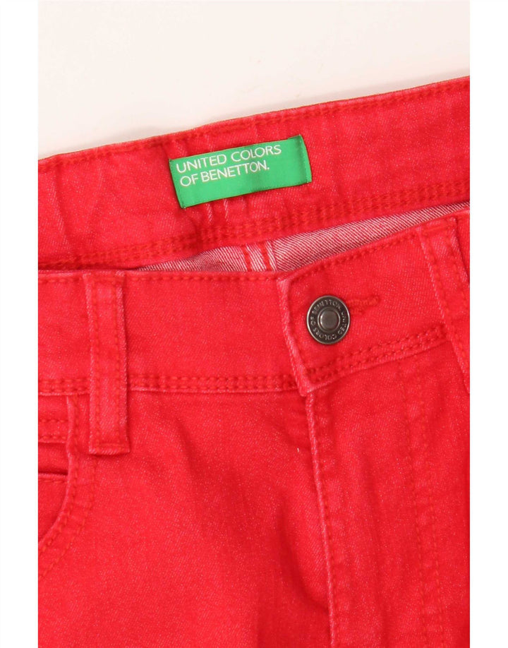 Shorts jeans Benetton Boys 15-16 anos W29 vermelho