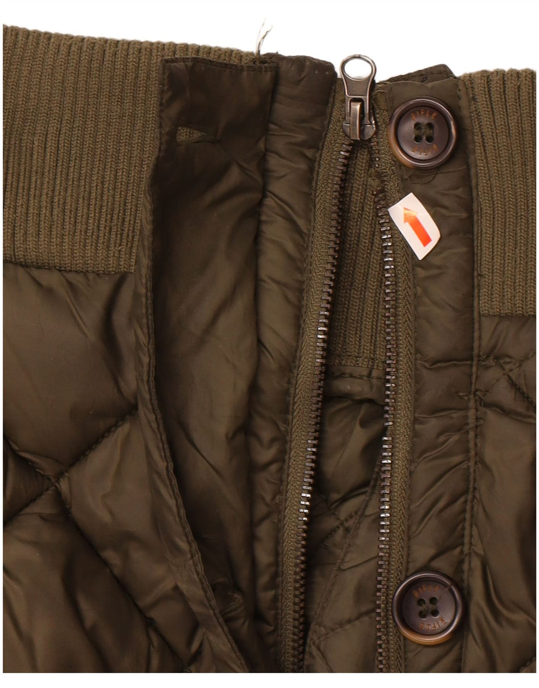 Jaqueta acolchoada masculina RIFLE UK 42 XL poliéster cáqui