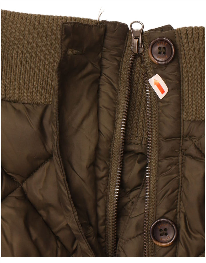 Jaqueta acolchoada masculina RIFLE UK 42 XL poliéster cáqui
