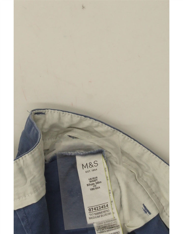 Shorts chino masculino Marks & Spencer W38 XL algodão azul
