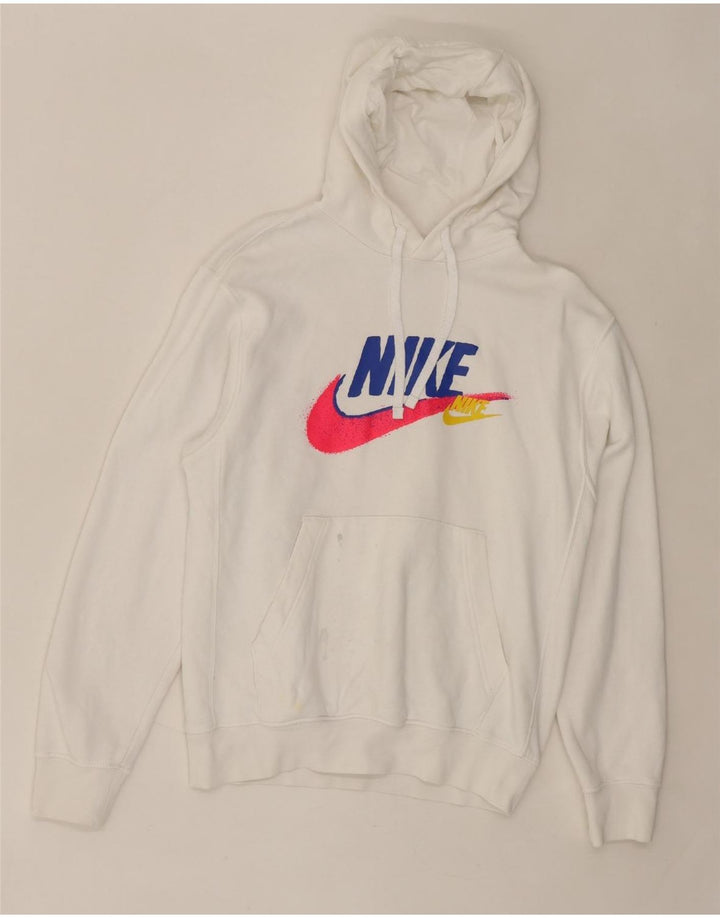 NIKE Mens Graphic Hoodie Jumper XS White Cotton Vintage Nike and Second-Hand Nike from Messina Hembry 