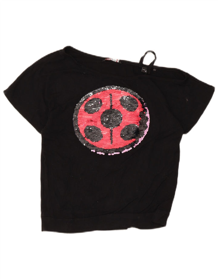 Guess Girls Top de um ombro 9-10 anos preto