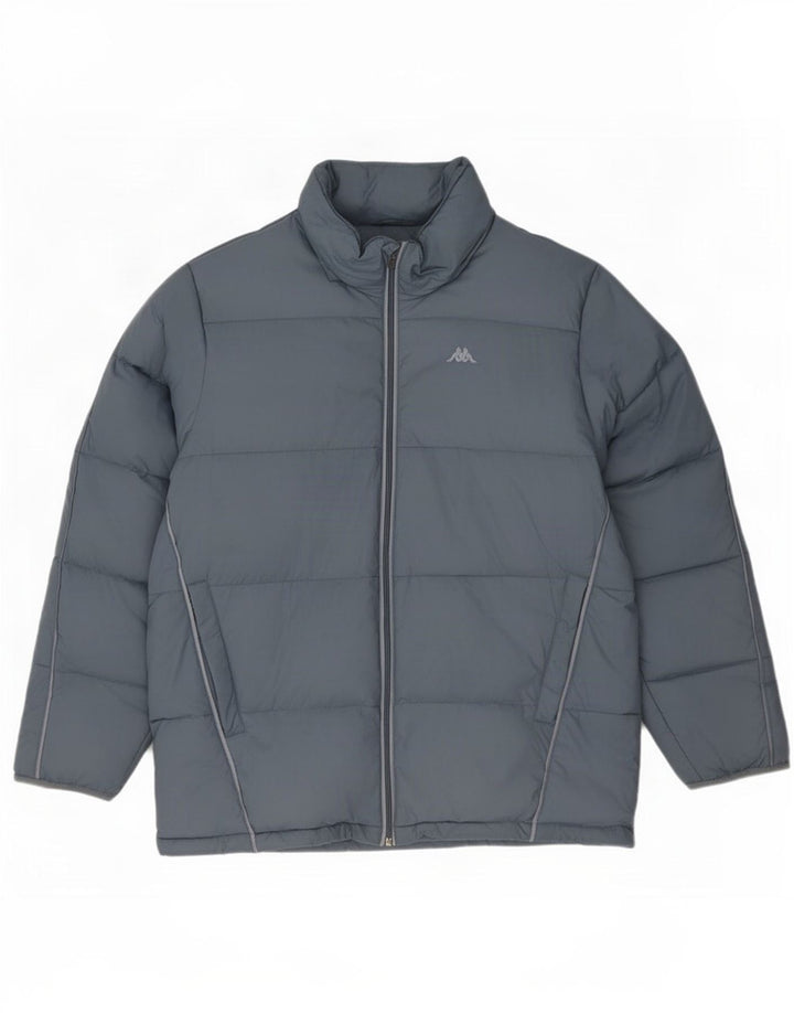 Jaqueta acolchoada masculina Kappa UK 40 grande azul poliamida