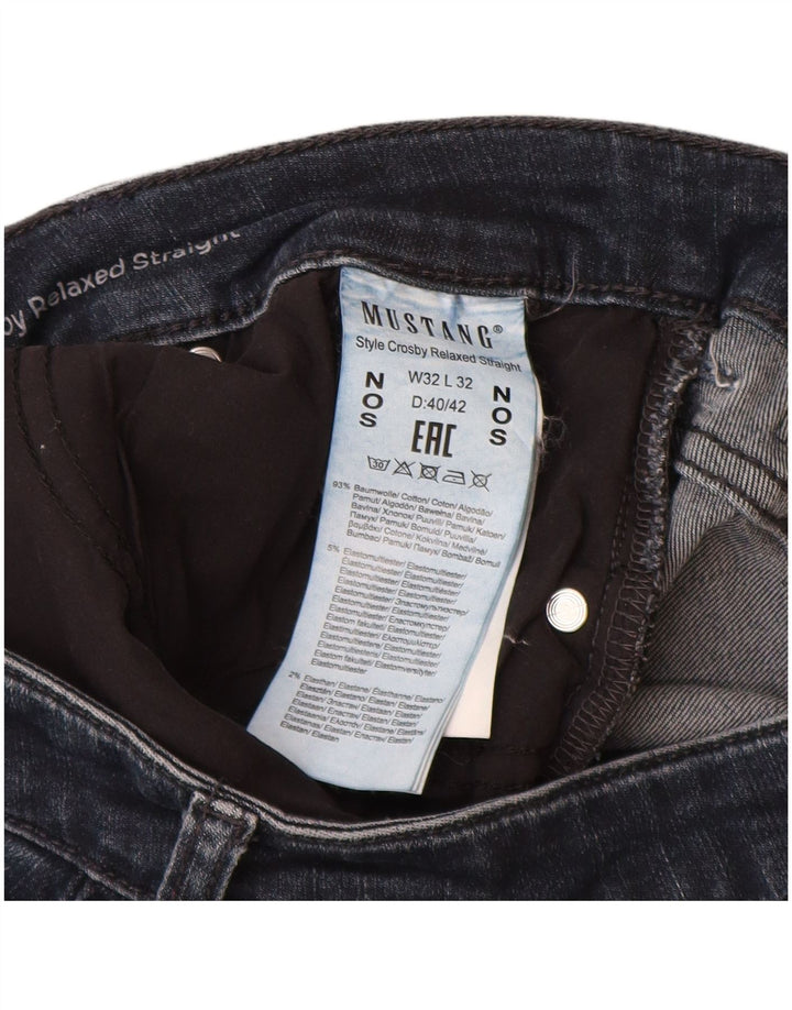 Calça jeans feminina MUSTANG com ajuste relaxado e reto W32 L32 algodão azul marinho