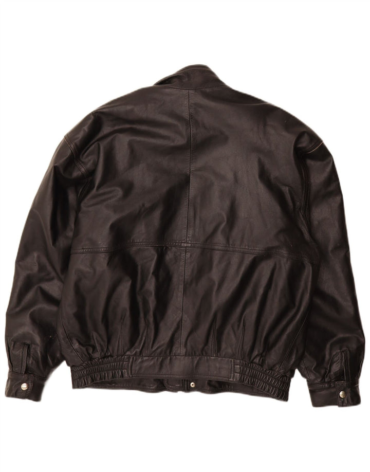 Jaqueta de couro masculina vintage UK 40 grande couro preto