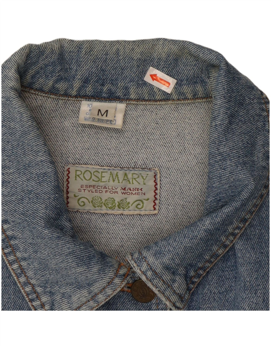 Jaqueta jeans feminina ROSEMARY UK 14 algodão azul médio