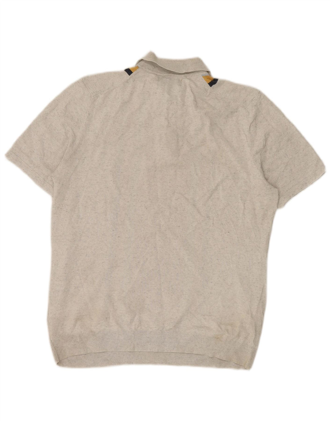 Camisa pólo masculina Marks & Spencer grande algodão listrado cinza