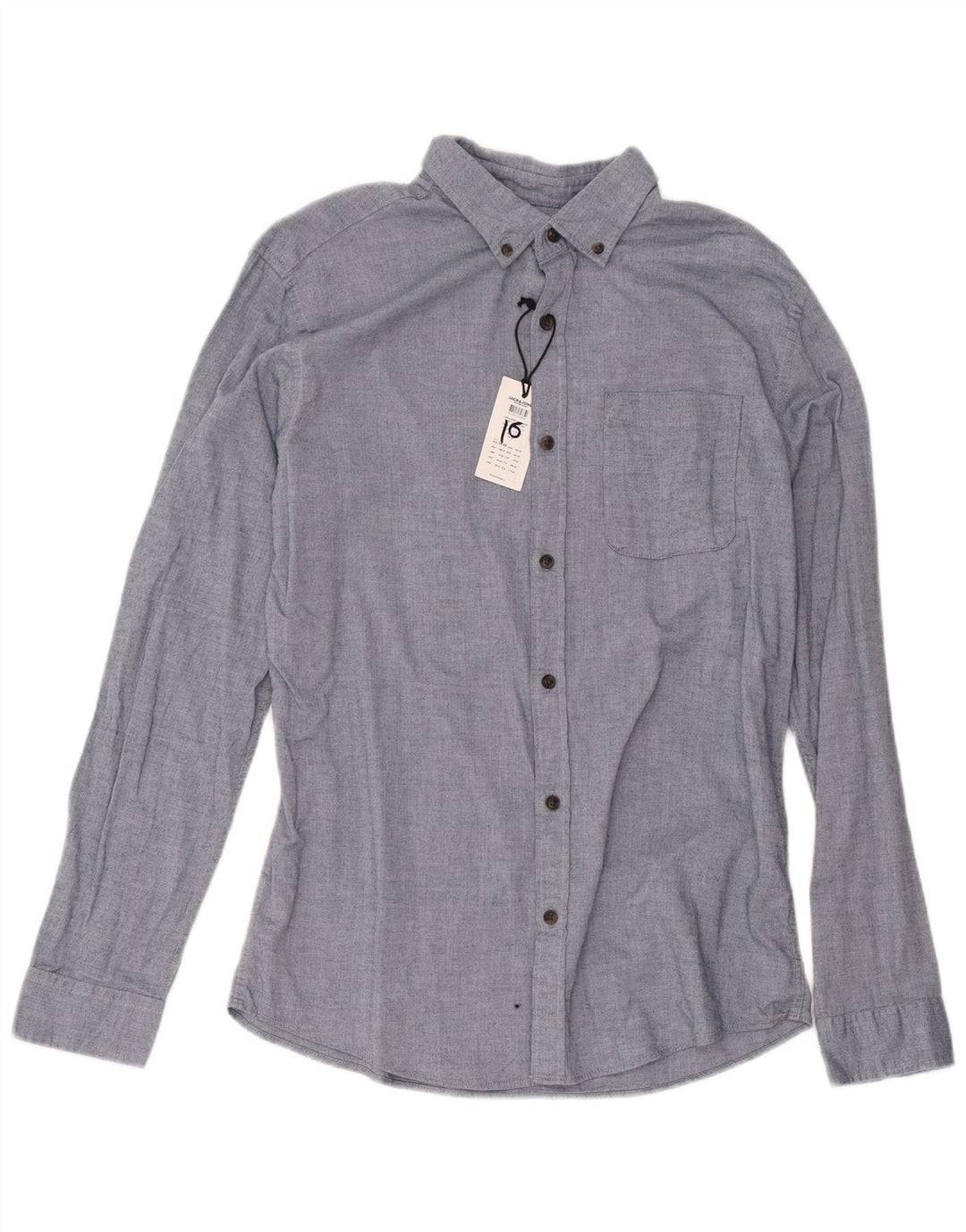 Camisa masculina de flanela Jack & Jones grande algodão espinha de peixe azul