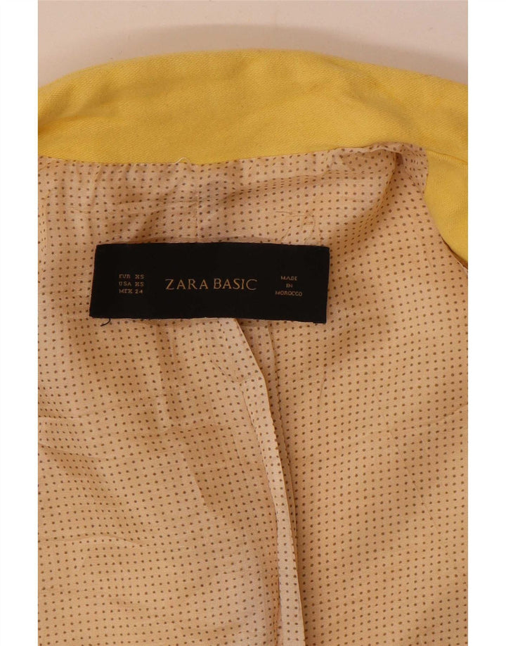 Jaqueta blazer feminina Zara com 1 botão Reino Unido 6 XS amarelo
