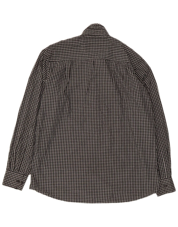 Camisa masculina Pierre Cardin Regular Fit grande xadrez preta