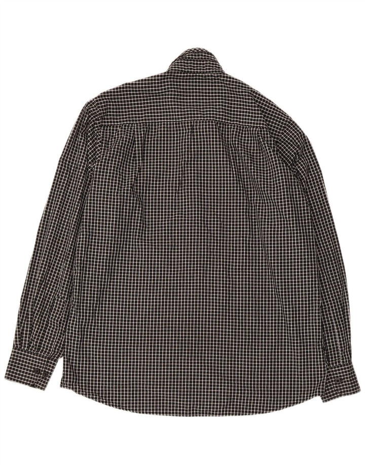 Camisa masculina Pierre Cardin Regular Fit grande xadrez preta