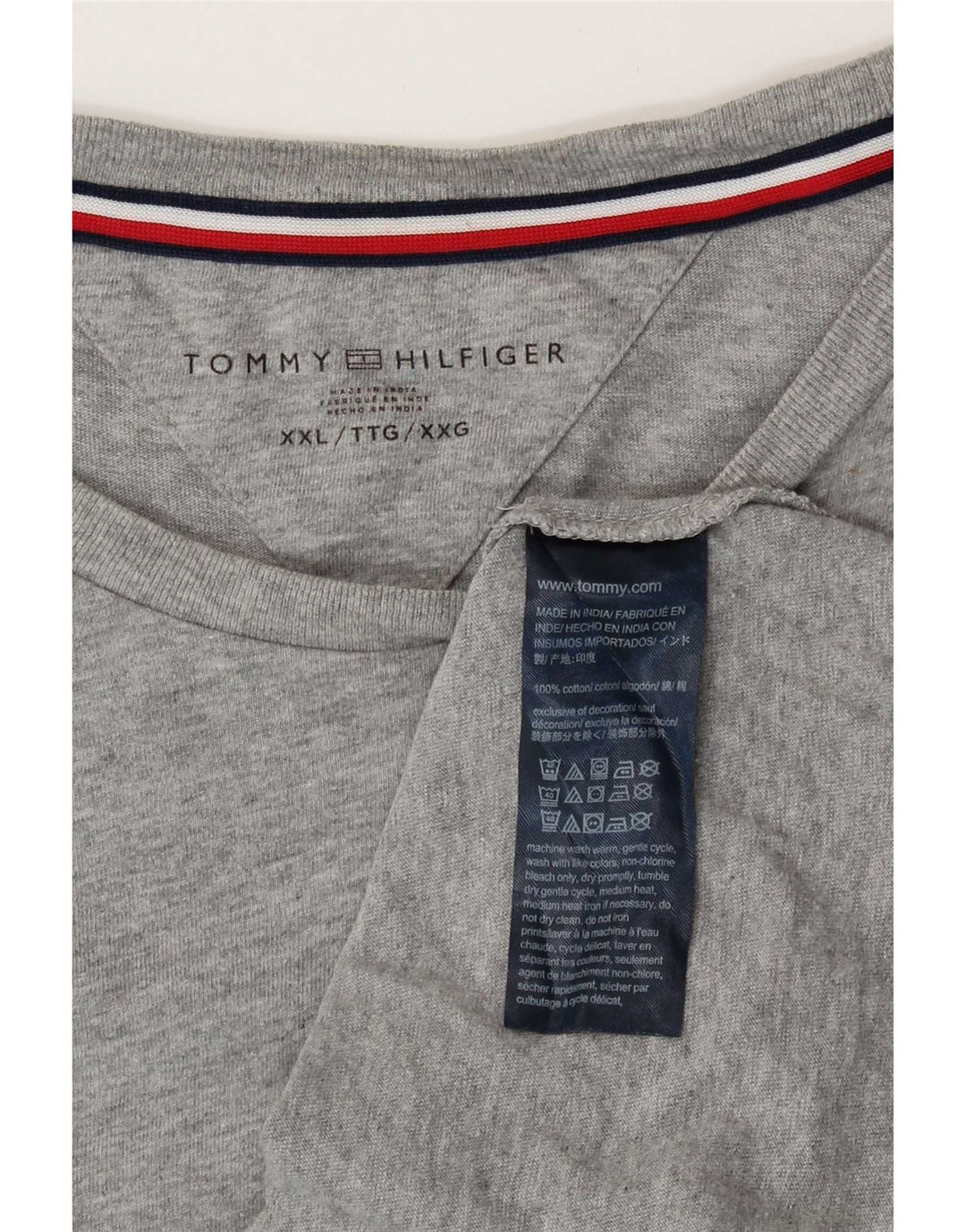 Camiseta masculina Tommy Hilfiger Top 2XL algodão cinza