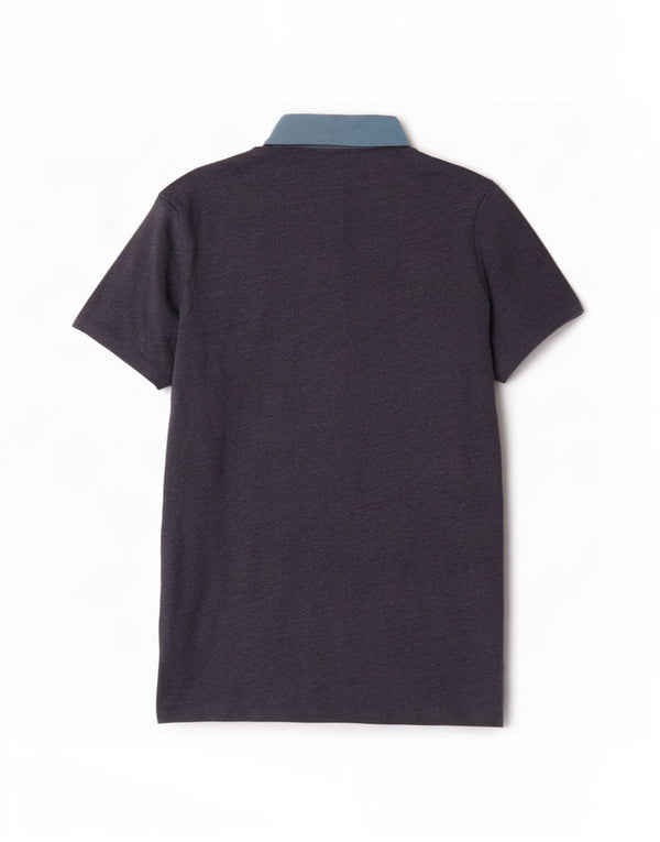 Camisa polo masculina Penguin médio azul marinho algodão colorblock