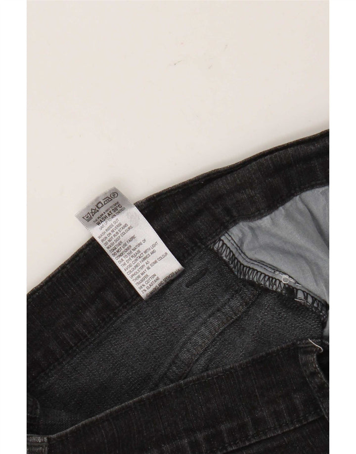 Jeans feminino Marks & Spencer Bootcut Reino Unido 10 pequeno W30 L29 algodão preto