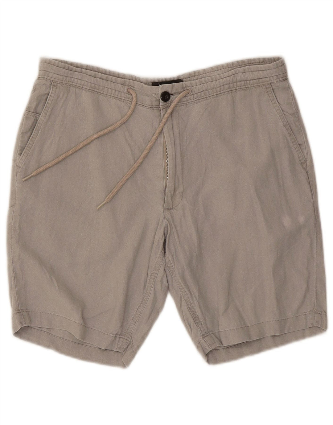 Shorts Chino Masculino Marks & Spencer Grande W34 Cinza Linho