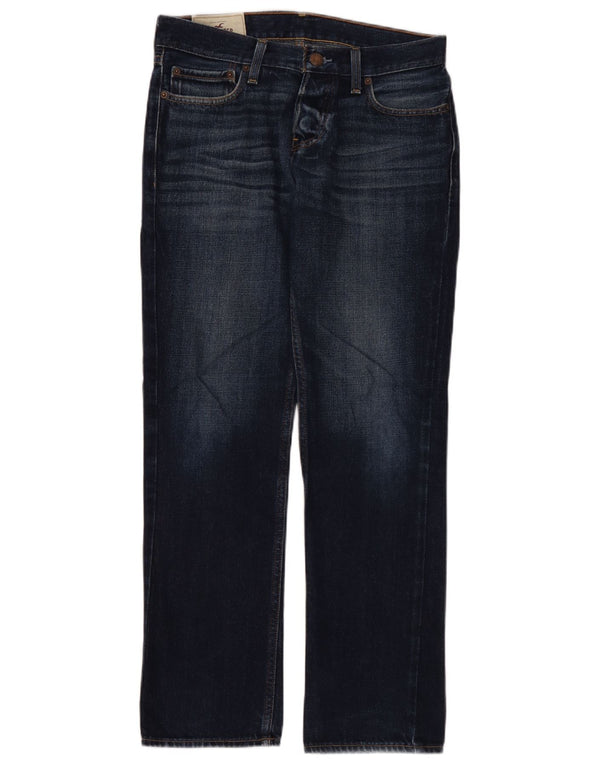 Jeans retos masculinos Hollister W30 L30 azul marinho algodão