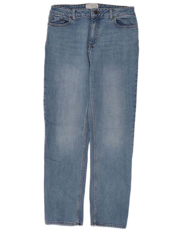 Calça jeans feminina Fat Face Chesham Girlfriend Tapered UK 10 pequena W28 L27 azul