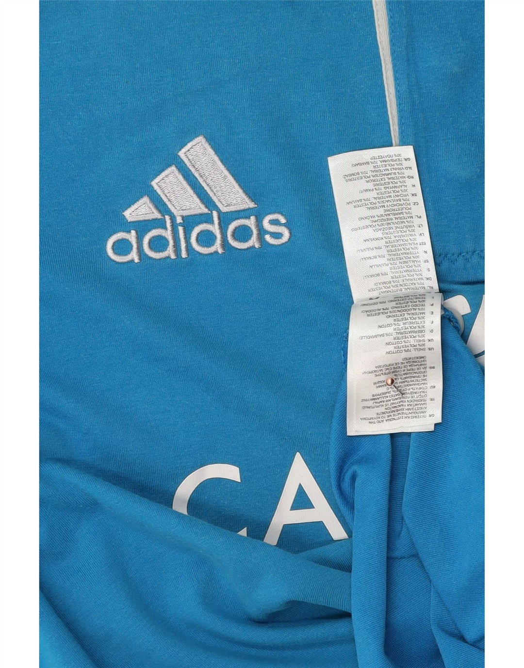 ADIDAS Mens Italia Graphic Polo Shirt Grande Algodão Azul