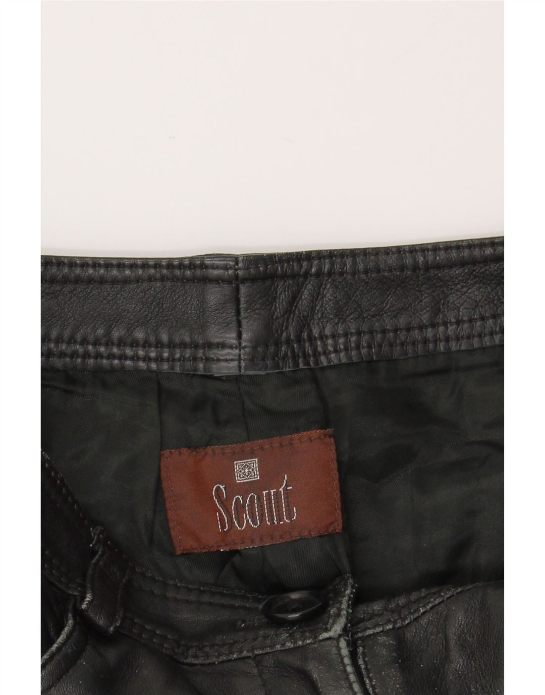 SCOUT Womens Slim Leather Casual Trousers W27 L26 Black Vintage Scout and Second-Hand Scout from Messina Hembry 
