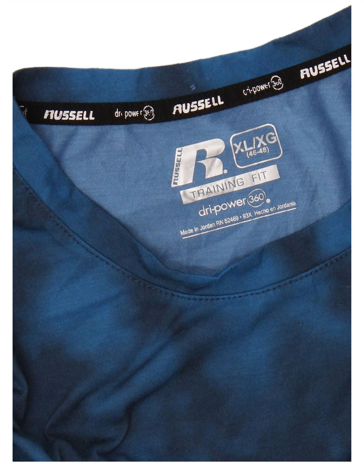 RUSSELL ATLÉTICO Masculino Dri-Power Camiseta Top XL Azul Tie Dye