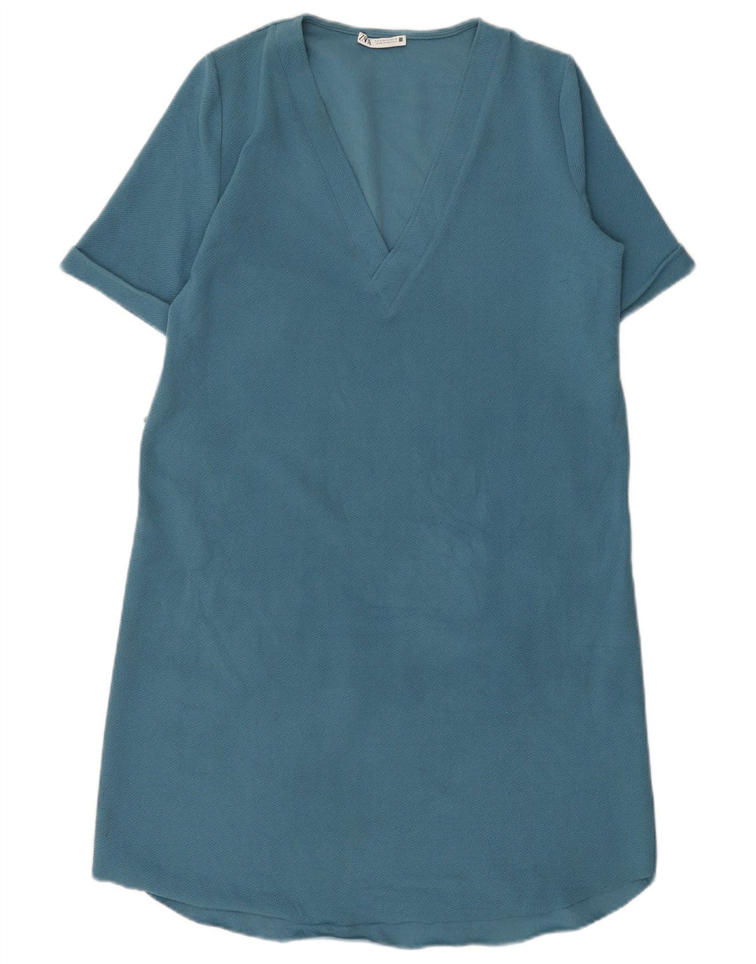 Vestido feminino Zara Oversized Shift UK 10 pequeno azul