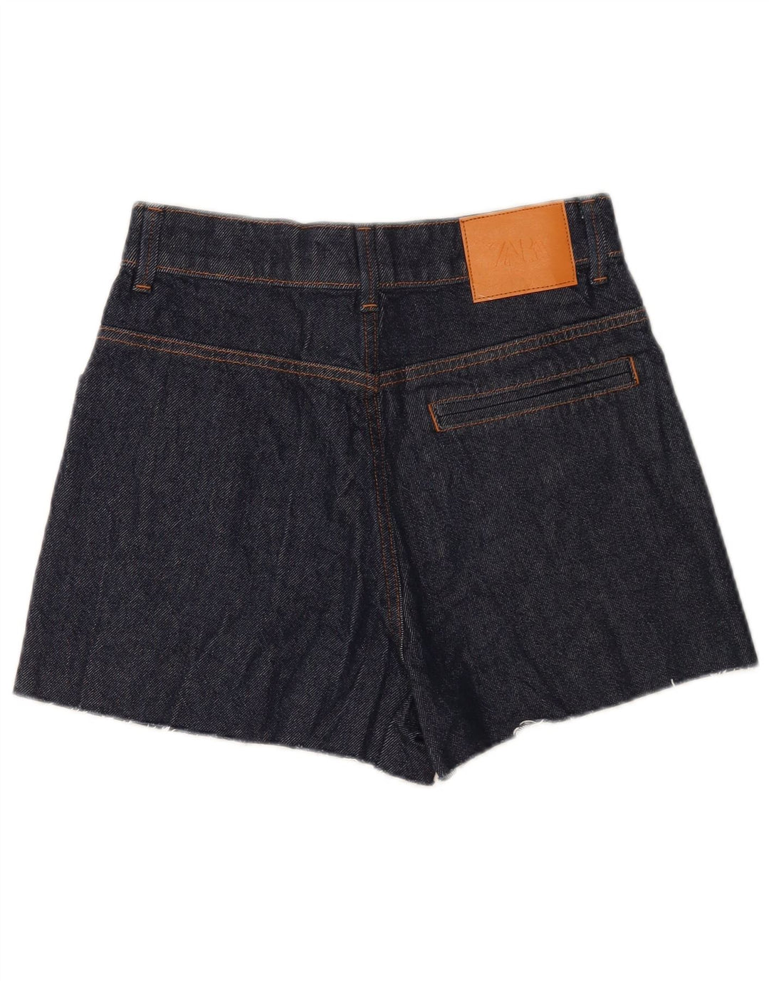 Shorts jeans feminino Zara EU 38 pequeno W28 algodão azul marinho