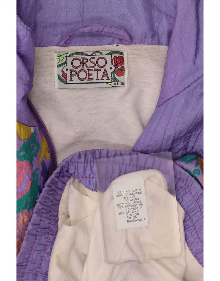 Jaqueta masculina Orso Poeta com padrão abstrato de treino XL poliamida roxa