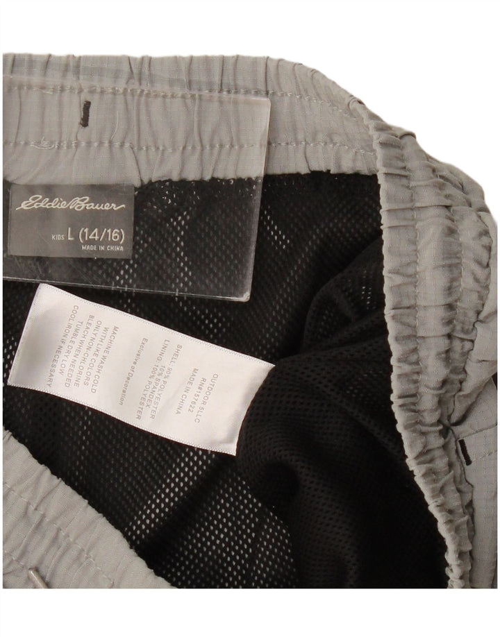 Eddie Bauer Boys Sport Shorts 14-15 anos grande cinza poliéster